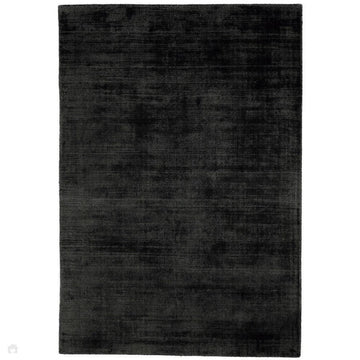 Blade Modern Plain Distressed Tonal Metallic Shimmer Hand-Woven Soft Textured Tip Sheared Loop Pile Silky Viscose Flatweave Charcoal Grey Rug-Asiatic Carpets-Rug Love - The Most Loved Rug Store